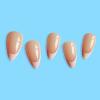 imageBABALAL Coffin Press on Nails Medium Fake Nails Orange Pink French Tip Glue on Nails 3d Texture Flower Design Acrylic Nails 24Pcs Ballerina Summer False Nails Manicure Stick on Nails SuppliesNt15white