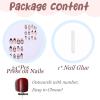 imageBABALAL Coffin Press on Nails Medium Fake Nails Orange Pink French Tip Glue on Nails 3d Texture Flower Design Acrylic Nails 24Pcs Ballerina Summer False Nails Manicure Stick on Nails SuppliesNT0120