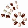 imageBABALAL Coffin Press on Nails Medium Fake Nails Orange Pink French Tip Glue on Nails 3d Texture Flower Design Acrylic Nails 24Pcs Ballerina Summer False Nails Manicure Stick on Nails SuppliesNT0115