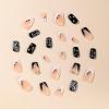 imageBABALAL Coffin Press on Nails Medium Fake Nails Orange Pink French Tip Glue on Nails 3d Texture Flower Design Acrylic Nails 24Pcs Ballerina Summer False Nails Manicure Stick on Nails SuppliesNT0110