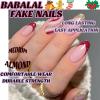 imageBABALAL Coffin Press on Nails Medium Fake Nails Orange Pink French Tip Glue on Nails 3d Texture Flower Design Acrylic Nails 24Pcs Ballerina Summer False Nails Manicure Stick on Nails SuppliesNT0108
