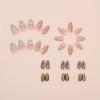 imageBABALAL Coffin Press on Nails Medium Fake Nails Orange Pink French Tip Glue on Nails 3d Texture Flower Design Acrylic Nails 24Pcs Ballerina Summer False Nails Manicure Stick on Nails SuppliesNT0101