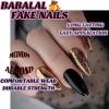 imageBABALAL Coffin Press on Nails Medium Fake Nails Orange Pink French Tip Glue on Nails 3d Texture Flower Design Acrylic Nails 24Pcs Ballerina Summer False Nails Manicure Stick on Nails SuppliesNT0109