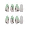 imageBABALAL Coffin Press on Nails Medium Fake Nails Orange Pink French Tip Glue on Nails 3d Texture Flower Design Acrylic Nails 24Pcs Ballerina Summer False Nails Manicure Stick on Nails SuppliesNt16green