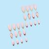 imageBABALAL Coffin Press on Nails Medium Fake Nails Orange Pink French Tip Glue on Nails 3d Texture Flower Design Acrylic Nails 24Pcs Ballerina Summer False Nails Manicure Stick on Nails SuppliesNT0108