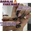imageBABALAL Coffin Press on Nails Medium Fake Nails Orange Pink French Tip Glue on Nails 3d Texture Flower Design Acrylic Nails 24Pcs Ballerina Summer False Nails Manicure Stick on Nails SuppliesNT0110