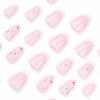 imageBABALAL Coffin Press on Nails Medium Fake Nails Orange Pink French Tip Glue on Nails 3d Texture Flower Design Acrylic Nails 24Pcs Ballerina Summer False Nails Manicure Stick on Nails SuppliesNT0107