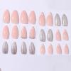 imageBABALAL Coffin Press on Nails Medium Fake Nails Orange Pink French Tip Glue on Nails 3d Texture Flower Design Acrylic Nails 24Pcs Ballerina Summer False Nails Manicure Stick on Nails SuppliesNT0121