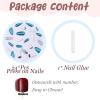 imageBABALAL Coffin Press on Nails Medium Fake Nails Orange Pink French Tip Glue on Nails 3d Texture Flower Design Acrylic Nails 24Pcs Ballerina Summer False Nails Manicure Stick on Nails SuppliesNT0103