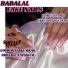 imageBABALAL French Tip Press on Nails Long Square Fake Nails Green Glue on Nails Golden Chrome Design 3d Butterfly Charm Acrylic Nails 24Pcs Squoval Manicure False NailsFNT15planet