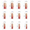 imageBABALAL French Tip Press on Nails Long Square Fake Nails Green Glue on Nails Golden Chrome Design 3d Butterfly Charm Acrylic Nails 24Pcs Squoval Manicure False NailsFNT07heart
