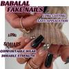 imageBABALAL French Tip Press on Nails Long Square Fake Nails Green Glue on Nails Golden Chrome Design 3d Butterfly Charm Acrylic Nails 24Pcs Squoval Manicure False NailsFNT22glitter
