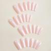 imageBABALAL French Tip Press on Nails Long Square Fake Nails Green Glue on Nails Golden Chrome Design 3d Butterfly Charm Acrylic Nails 24Pcs Squoval Manicure False NailsFNT21white
