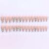 imageBABALAL French Tip Press on Nails Long Square Fake Nails Green Glue on Nails Golden Chrome Design 3d Butterfly Charm Acrylic Nails 24Pcs Squoval Manicure False NailsFNT09bling