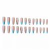 imageBABALAL Long Nails Press on Square Fake Nails Mint Green Summer Glue ons Nails French Tip Luxury Butterfly Flower Charm Design Acrylic Nails 24Pcs Squoval Full Cover Coquette False NailsANc122