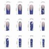 imageBABALAL Long Nails Press on Square Fake Nails Mint Green Summer Glue ons Nails French Tip Luxury Butterfly Flower Charm Design Acrylic Nails 24Pcs Squoval Full Cover Coquette False NailsANc104