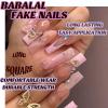 imageBABALAL Long Nails Press on Square Fake Nails Mint Green Summer Glue ons Nails French Tip Luxury Butterfly Flower Charm Design Acrylic Nails 24Pcs Squoval Full Cover Coquette False NailsANc115