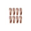 imageBABALAL Long Press Nails Brown Fake Ballerina Ombre Acrylic Glossy Nails for Women and Girls