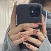 imageBABALAL Long Press Nails Brown Fake Ballerina Ombre Acrylic Glossy Nails for Women and Girls