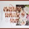 imageBABALAL Long Press Nails Brown Fake Ballerina Ombre Acrylic Glossy Nails for Women and Girls