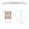 imageBABALAL Long Press Nails Brown Fake Ballerina Ombre Acrylic Glossy Nails for Women and Girls