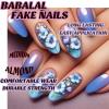 imageBABALAL Press on Nails Long Coffin Fake Nails Yellow Full Cover Acrylic Nails with Bumblebee Flower Designs Stick on Nails Reusable Summer False Nails Supplies Flower Glue on Ballerina Nails for WomenANZ110