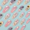 imageBABALAL Press on Nails Long Coffin Fake Nails Yellow Full Cover Acrylic Nails with Bumblebee Flower Designs Stick on Nails Reusable Summer False Nails Supplies Flower Glue on Ballerina Nails for WomenANZ104