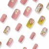 imageBABALAL Press on Nails Long Coffin Fake Nails Yellow Full Cover Acrylic Nails with Bumblebee Flower Designs Stick on Nails Reusable Summer False Nails Supplies Flower Glue on Ballerina Nails for WomenANZ106