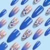 imageBABALAL Press on Nails Long Coffin Fake Nails Yellow Full Cover Acrylic Nails with Bumblebee Flower Designs Stick on Nails Reusable Summer False Nails Supplies Flower Glue on Ballerina Nails for WomenANZ110