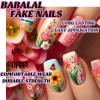 imageBABALAL Press on Nails Long Coffin Fake Nails Yellow Full Cover Acrylic Nails with Bumblebee Flower Designs Stick on Nails Reusable Summer False Nails Supplies Flower Glue on Ballerina Nails for WomenANZ116