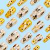 imageBABALAL Press on Nails Long Coffin Fake Nails Yellow Full Cover Acrylic Nails with Bumblebee Flower Designs Stick on Nails Reusable Summer False Nails Supplies Flower Glue on Ballerina Nails for WomenANZ104yellow