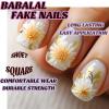 imageBABALAL Press on Nails Long Coffin Fake Nails Yellow Full Cover Acrylic Nails with Bumblebee Flower Designs Stick on Nails Reusable Summer False Nails Supplies Flower Glue on Ballerina Nails for WomenANZ120