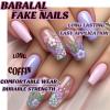 imageBABALAL Press on Nails Long Coffin Fake Nails Yellow Full Cover Acrylic Nails with Bumblebee Flower Designs Stick on Nails Reusable Summer False Nails Supplies Flower Glue on Ballerina Nails for WomenANZ111