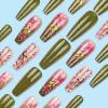 imageBABALAL Press on Nails Long Coffin Fake Nails Yellow Full Cover Acrylic Nails with Bumblebee Flower Designs Stick on Nails Reusable Summer False Nails Supplies Flower Glue on Ballerina Nails for WomenANZ105green