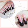 imageBABALAL Press on Nails Long Square Fake Nails Rainbow French Tip Glue on Nails 3D Bear Soft Candy Charm Acrylic Nails Heart False Nails 24Pcs Squoval Cute Summer Manicure Stick on NailsANV05