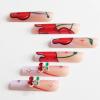 imageBABALAL Press on Nails Long Square Fake Nails Rainbow French Tip Glue on Nails 3D Bear Soft Candy Charm Acrylic Nails Heart False Nails 24Pcs Squoval Cute Summer Manicure Stick on NailsANV22