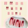 imageBABALAL Press on Nails Long Square Fake Nails Rainbow French Tip Glue on Nails 3D Bear Soft Candy Charm Acrylic Nails Heart False Nails 24Pcs Squoval Cute Summer Manicure Stick on NailsANV23