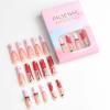 imageBABALAL Press on Nails Long Square Fake Nails Rainbow French Tip Glue on Nails 3D Bear Soft Candy Charm Acrylic Nails Heart False Nails 24Pcs Squoval Cute Summer Manicure Stick on NailsANV22