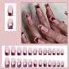imageBABALAL Press on Nails Long Square Fake Nails Rainbow French Tip Glue on Nails 3D Bear Soft Candy Charm Acrylic Nails Heart False Nails 24Pcs Squoval Cute Summer Manicure Stick on NailsANV19