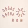 imageBABALAL Press on Nails Long Square Fake Nails Rainbow French Tip Glue on Nails 3D Bear Soft Candy Charm Acrylic Nails Heart False Nails 24Pcs Squoval Cute Summer Manicure Stick on NailsStriped