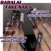 imageBABALAL Press on Nails Long Square Fake Nails Rainbow French Tip Glue on Nails 3D Bear Soft Candy Charm Acrylic Nails Heart False Nails 24Pcs Squoval Cute Summer Manicure Stick on NailsANV04