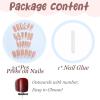 imageBABALAL Press on Nails Long Square Fake Nails Rainbow French Tip Glue on Nails 3D Bear Soft Candy Charm Acrylic Nails Heart False Nails 24Pcs Squoval Cute Summer Manicure Stick on NailsANV20