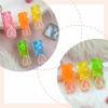 imageBABALAL Press on Nails Long Square Fake Nails Rainbow French Tip Glue on Nails 3D Bear Soft Candy Charm Acrylic Nails Heart False Nails 24Pcs Squoval Cute Summer Manicure Stick on NailsANV21