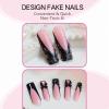 imageBABALAL Press on Nails Long Square Fake Nails Rainbow French Tip Glue on Nails 3D Bear Soft Candy Charm Acrylic Nails Heart False Nails 24Pcs Squoval Cute Summer Manicure Stick on NailsANV05