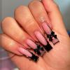 imageBABALAL Press on Nails Long Square Fake Nails Rainbow French Tip Glue on Nails 3D Bear Soft Candy Charm Acrylic Nails Heart False Nails 24Pcs Squoval Cute Summer Manicure Stick on NailsANV05