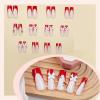 imageBABALAL Press on Nails Long Square Fake Nails Rainbow French Tip Glue on Nails 3D Bear Soft Candy Charm Acrylic Nails Heart False Nails 24Pcs Squoval Cute Summer Manicure Stick on NailsANV08