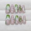 imageBABALAL Press on Nails Long Square Fake Nails Rainbow French Tip Glue on Nails 3D Bear Soft Candy Charm Acrylic Nails Heart False Nails 24Pcs Squoval Cute Summer Manicure Stick on NailsANV11
