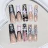 imageBABALAL Press on Nails Long Square Fake Nails Rainbow French Tip Glue on Nails 3D Bear Soft Candy Charm Acrylic Nails Heart False Nails 24Pcs Squoval Cute Summer Manicure Stick on NailsANV04