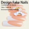 imageBABALAL Press on Nails Long Square Fake Nails Rainbow French Tip Glue on Nails 3D Bear Soft Candy Charm Acrylic Nails Heart False Nails 24Pcs Squoval Cute Summer Manicure Stick on NailsANV20