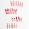 imageBABALAL Press on Nails Long Square Fake Nails Rainbow French Tip Glue on Nails 3D Bear Soft Candy Charm Acrylic Nails Heart False Nails 24Pcs Squoval Cute Summer Manicure Stick on NailsANV22
